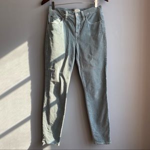 NWOT RARE J.Crew Solid Blue 9” High-Rise Toothpick Corduroy Pants/Jeans, Size 26